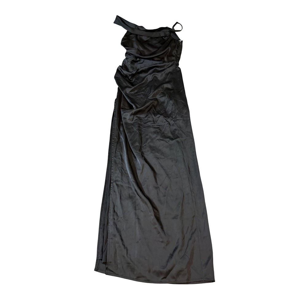 NEW Lulus Size Small Black Dress Formal Midi Off Shoulder High Slit Statin - Picture 3 of 10